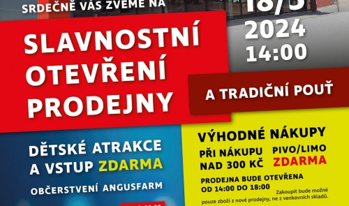 Slavnostní otevření prodejny Unibrick a tradiční pouť 18.5.2024