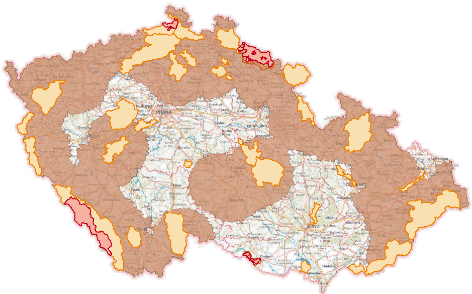 Výskyt vlka obecného v ČR k 10.7.2024 - mapka