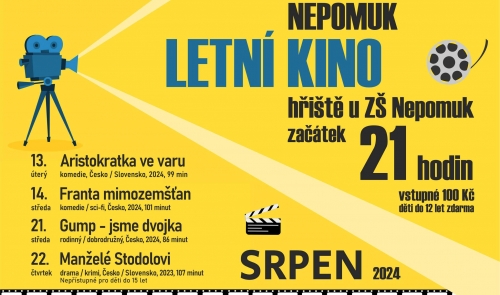 Pojďte do kina! Letní kino Nepomuk 2024