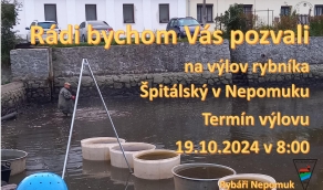 Pozvánka na výlov rybníka Špitál 19.10.2024 v 8 hod.