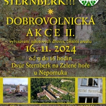 Dvůr Šternberk dobrovolnická akce II. v sobotu 16.11.2024 - plakát