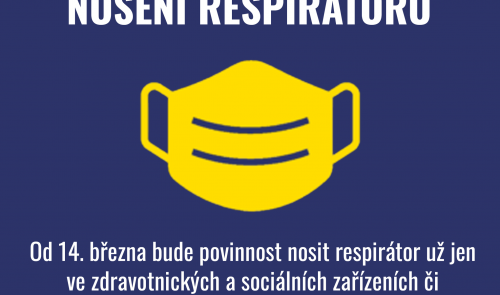 Rozvolnění pravidel nošení respirátorů od 14.3.2022